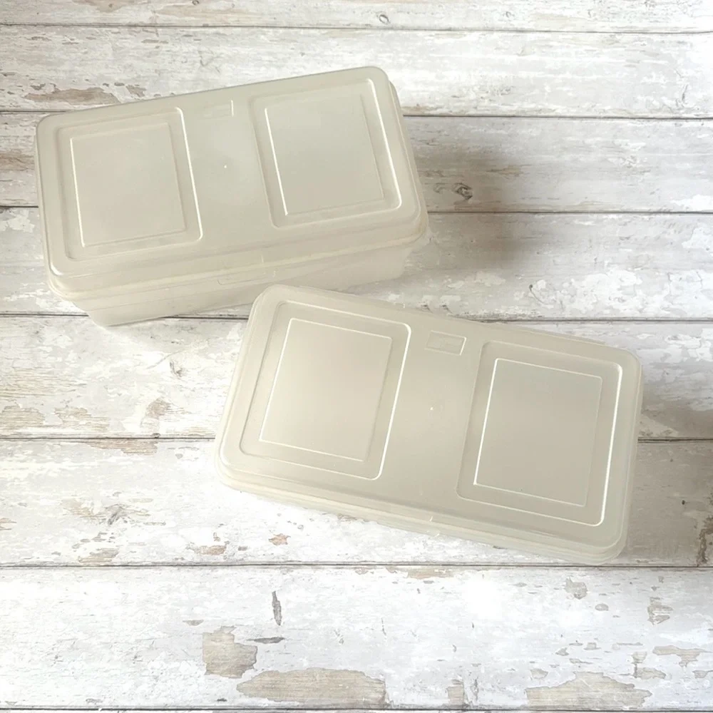 Transparent Storage Containers for Home Kitchen Set of 2 Shoe Box Size 13x7x5in